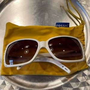 Fossil white sunglasses